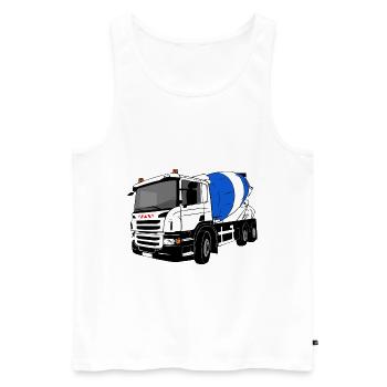 Betonmischerauto - Betonmischer LKW - Männer Premium Bio Tank Top - Weiß - Vorne - Michal (187cm)