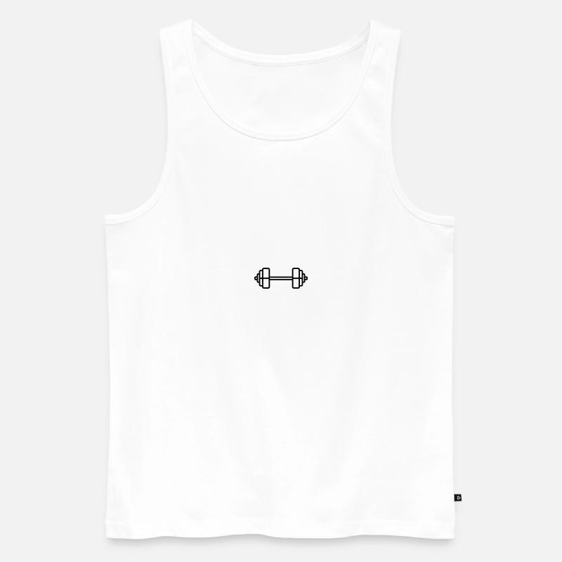 Hantel - Männer Premium Bio Tank Top - Weiß