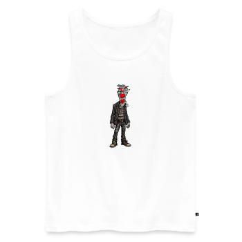 Urbaner Clown im Lederlook - Männer Premium Bio Tank Top - Weiß - Vorne - Michal (187cm)