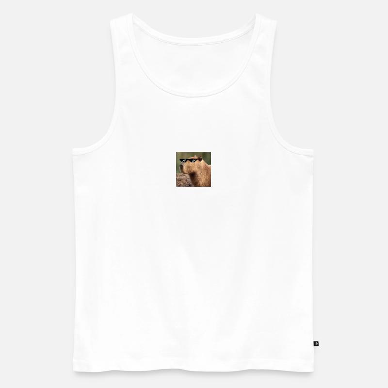 Capybara deal with it - Männer Premium Bio Tank Top - Weiß