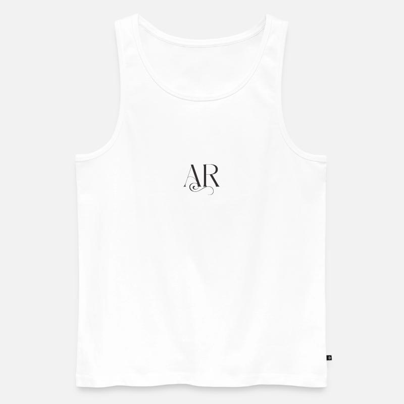 Élégance Classique Monogramme AR - Débardeur bio Premium Homme - blanc