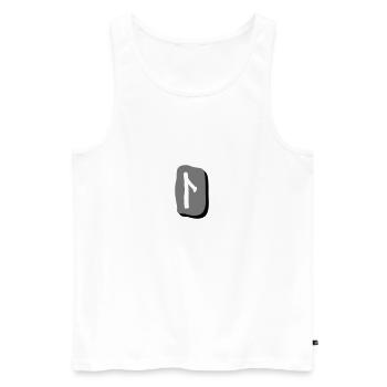 Rune Laguz - Men's Premium Organic Tank Top - white - Front - AI Model Male 178 light (178cm)