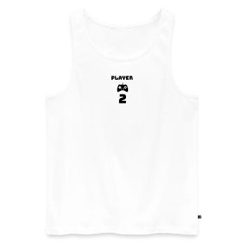 Player 2 - Männer Premium Bio Tank Top - Weiß - Vorne - AI Model Male 178 light (178cm)