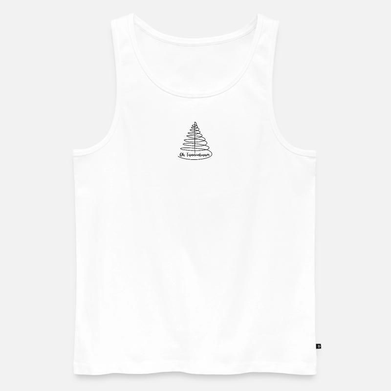 Oh Tannenbaum Lineart Design - Männer Premium Bio Tank Top - Weiß