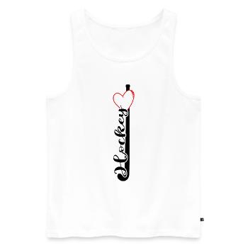 Hockey sur gazon Équipe de hockey « Hockey-love » - Débardeur bio Premium Homme - blanc - Devant - Michal (187cm)