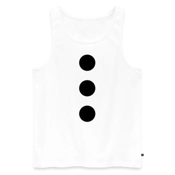 Costume de bonhomme de neige pierres noires points cercles - Débardeur bio Premium Homme - blanc - Devant - Michal (187cm)