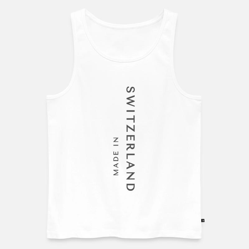 Made in Switzerland, Schweizer Stolz - Männer Premium Bio Tank Top - Weiß