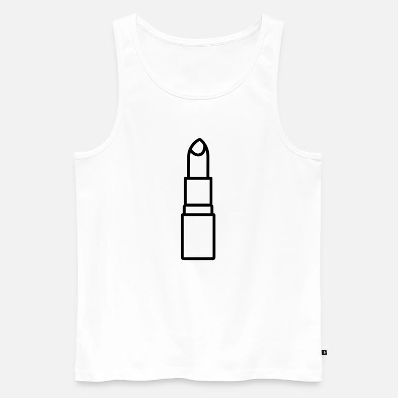 Lippenstift - Männer Premium Bio Tank Top - Weiß