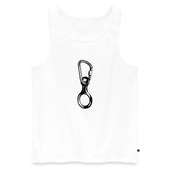 Descente en rappel en huit avec mousqueton HMS - Débardeur bio Premium Homme - blanc - Devant - AI Model Male 178 light (178cm)