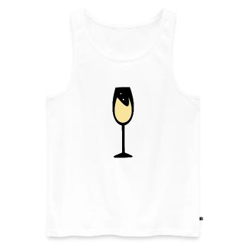 Vin, fête, célébration - Débardeur bio Premium Homme - blanc - Devant - AI Model Male 178 light (178cm)