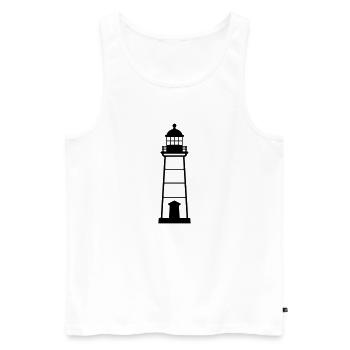 Lighthouse - Men's Premium Organic Tank Top - white - Front - AI Model Male 178 light (178cm)