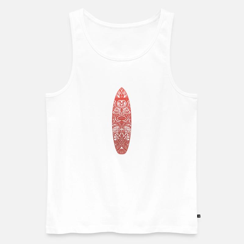 Maori Surf (rote Version) - Männer Premium Bio Tank Top - Weiß