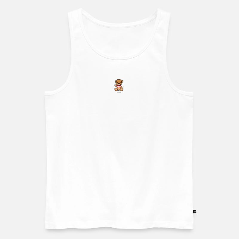 Pixel MiniBär Dänemark - Männer Premium Bio Tank Top - Weiß