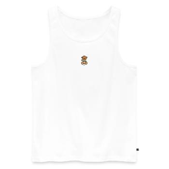 Pixel MiniBear Bulgaria - Débardeur bio Premium Homme - blanc - Devant - AI Model Male 178 light (178cm)