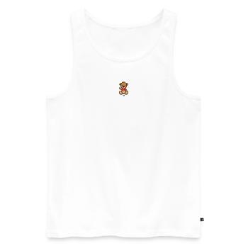 Pixel MiniBear China - Débardeur bio Premium Homme - blanc - Devant - AI Model Male 178 light (178cm)