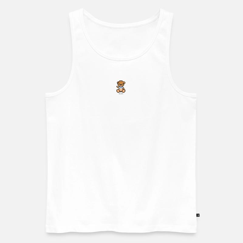 Pixel MiniBär Argentinien - Männer Premium Bio Tank Top - Weiß