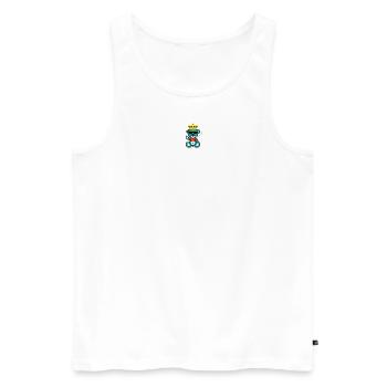 Pixel MiniBear King - Débardeur bio Premium Homme - blanc - Devant - Michal (187cm)