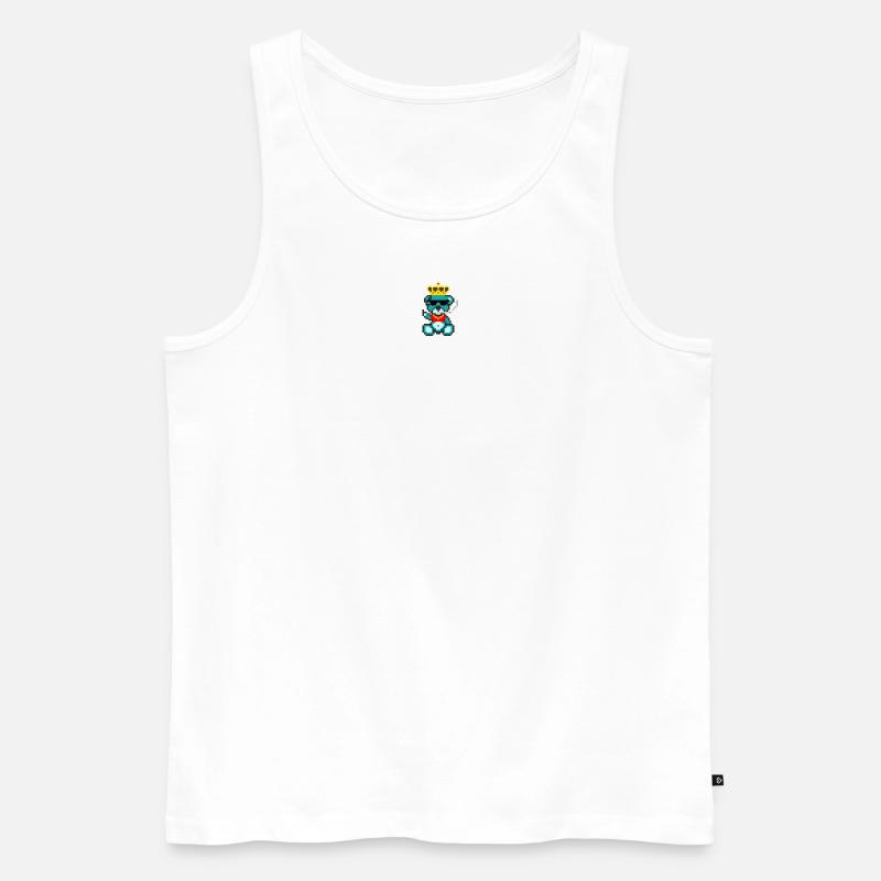 Pixel MiniBear King - Débardeur bio Premium Homme - blanc