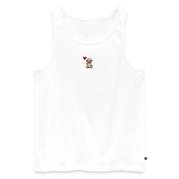 Pixel MiniBear Navy - Débardeur bio Premium Homme - blanc - Devant - Michal (187cm)