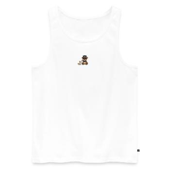 Pixel MiniBear Police - Débardeur bio Premium Homme - blanc - Devant - AI Model Male 178 light (178cm)