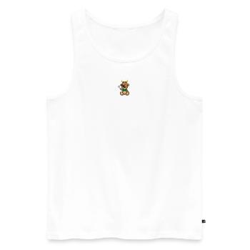 Pixel MiniBear Viking - Débardeur bio Premium Homme - blanc - Devant - AI Model Male 178 light (178cm)