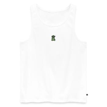 Pixel MiniBear Zombie - Men's Premium Organic Tank Top - white - Front - AI Model Male 178 light (178cm)