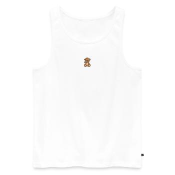 Pixel MiniTeddy Bear - Débardeur bio Premium Homme - blanc - Devant - AI Model Male 178 light (178cm)
