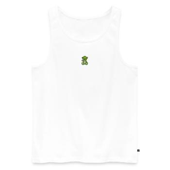 Pixel MiniBear Landscape - Débardeur bio Premium Homme - blanc - Devant - AI Model Male 178 light (178cm)