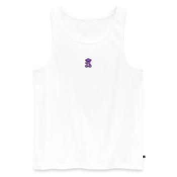 Pixel MiniBear Purple - Men's Premium Organic Tank Top - white - Front - Michal (187cm)
