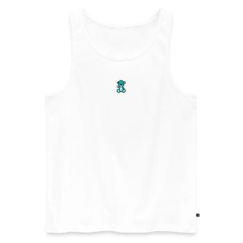 Pixel MiniBear Alien - Men's Premium Organic Tank Top - white - Front - Michal (187cm)