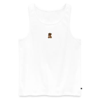 Pixel MiniBear Brownie - Débardeur bio Premium Homme - blanc - Devant - AI Model Male 178 light (178cm)