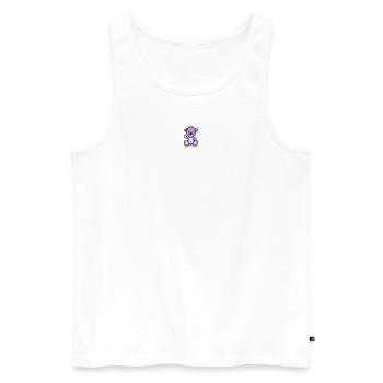 Pixel MiniBear Pastel Purple - Débardeur bio Premium Homme - blanc - Devant - Michal (187cm)