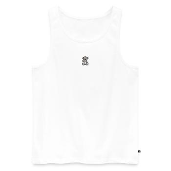 Pixel MiniBear Pastel Black - Débardeur bio Premium Homme - blanc - Devant - Michal (187cm)