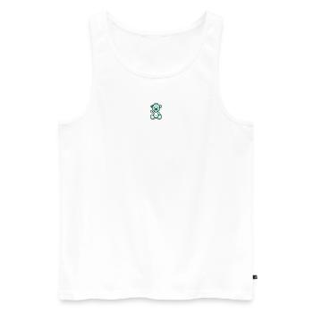 Pixel MiniBear Pastel Green - Débardeur bio Premium Homme - blanc - Devant - Michal (187cm)