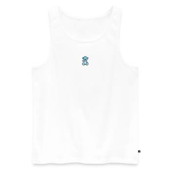 Pixel MiniBear Pastel Blue - Débardeur bio Premium Homme - blanc - Devant - Michal (187cm)