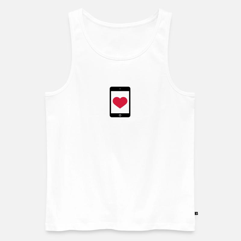 Love Smartphone Tablet - Männer Premium Bio Tank Top - Weiß