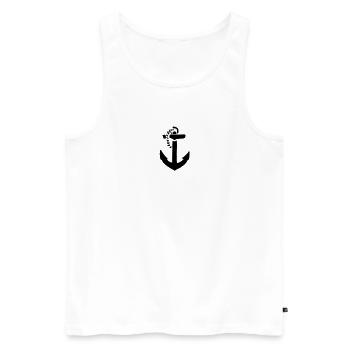 anker - Männer Premium Bio Tank Top - Weiß - Vorne - Michal (187cm)