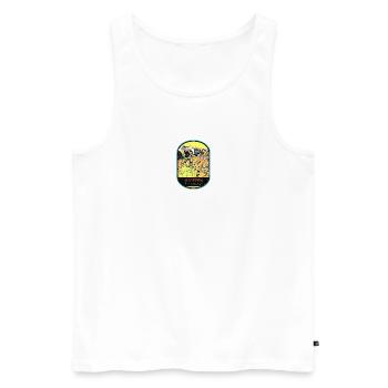 Albufeira Algarve Portugal, beach summer retro sun - Men's Premium Organic Tank Top - white - Front - AI Model Male 178 light (178cm)