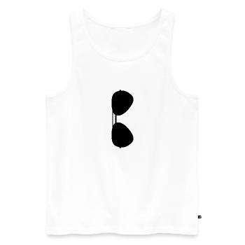 Sunglasses - Men's Premium Organic Tank Top - white - Front - AI Model Male 178 light (178cm)