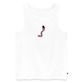 Kurt der Regenwurm / Tier / Merch / Cute / Funny - Männer Premium Bio Tank Top - Weiß - Vorne - AI Model Male 178 light (178cm)