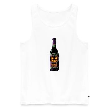 Hallowine Funny Wine Halloween - Men's Premium Organic Tank Top - white - Front - Michal (187cm)