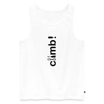"climb" - Klettern! - Männer Premium Bio Tank Top - Weiß - Vorne - AI Model Male 178 light (178cm)
