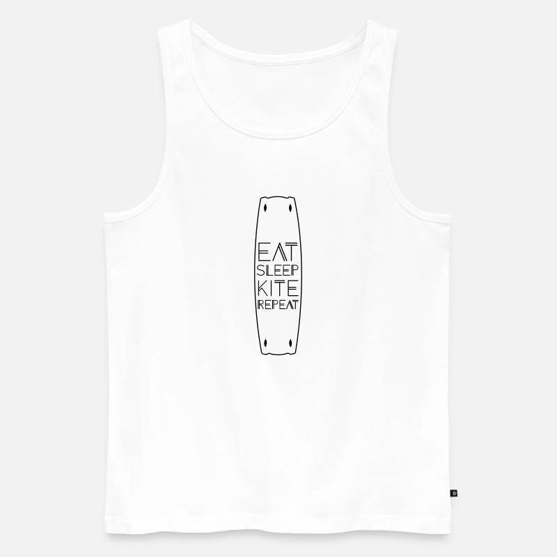 Eat sleep kite repeat - Männer Premium Bio Tank Top - Weiß