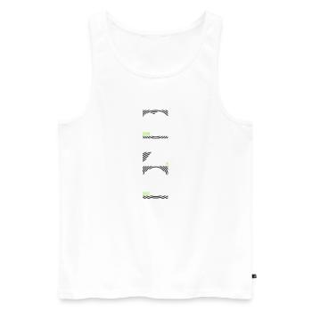 Drum n Bass négativement - Débardeur bio Premium Homme - blanc - Devant - AI Model Male 178 light (178cm)