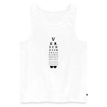 Sehtest / Eye Test - Männer Premium Bio Tank Top - Weiß - Vorne - Michal (187cm)