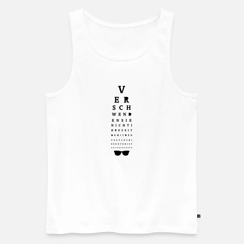 Sehtest / Eye Test - Männer Premium Bio Tank Top - Weiß