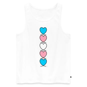 Transgenre Cœur Transsexuel Trans* Cœur Trans - Débardeur bio Premium Homme - blanc - Devant - Michal (187cm)