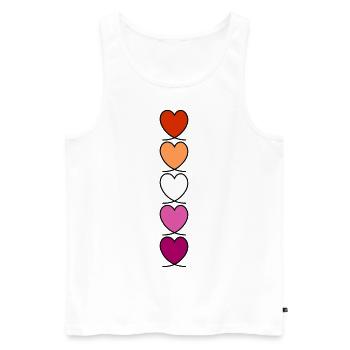 LGBTQ Pride Lesbian Heart Lesbian Flag Lesbian - Débardeur bio Premium Homme - blanc - Devant - AI Model Male 178 light (178cm)