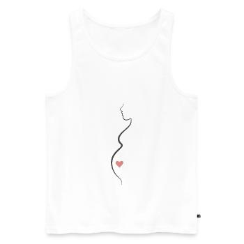 Schwangere Frau - Männer Premium Bio Tank Top - Weiß - Vorne - Michal (187cm)