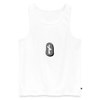 Rune Naudiz - Men's Premium Organic Tank Top - white - Front - AI Model Male 178 light (178cm)